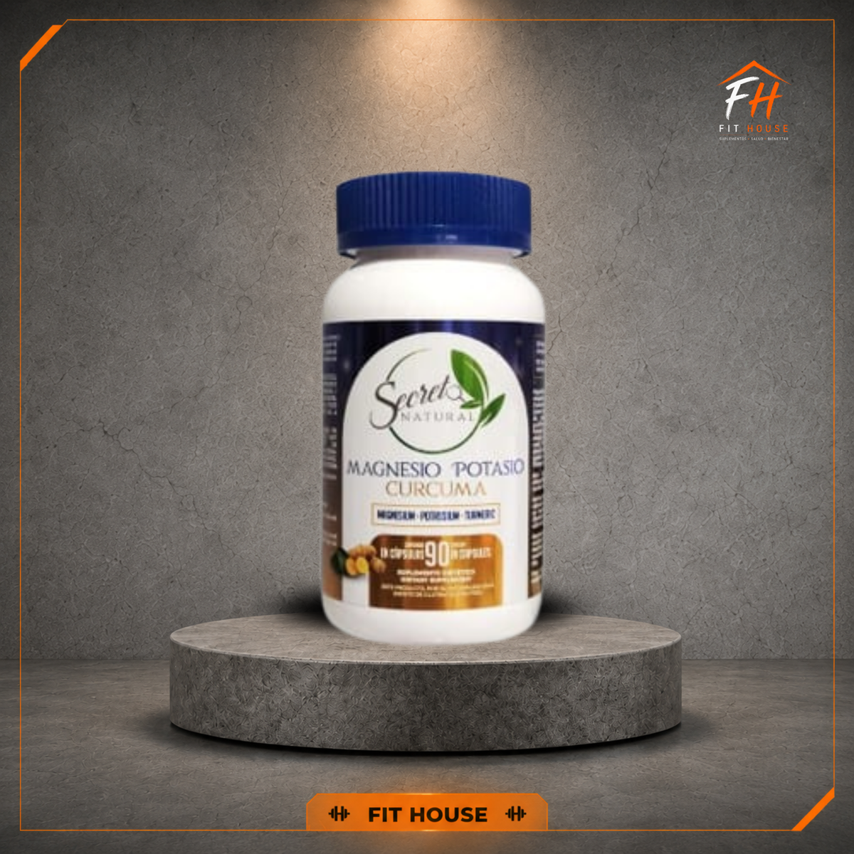Magnesio + Potasio + Cúrcuma – Secreto Natural | 90 cápsulas