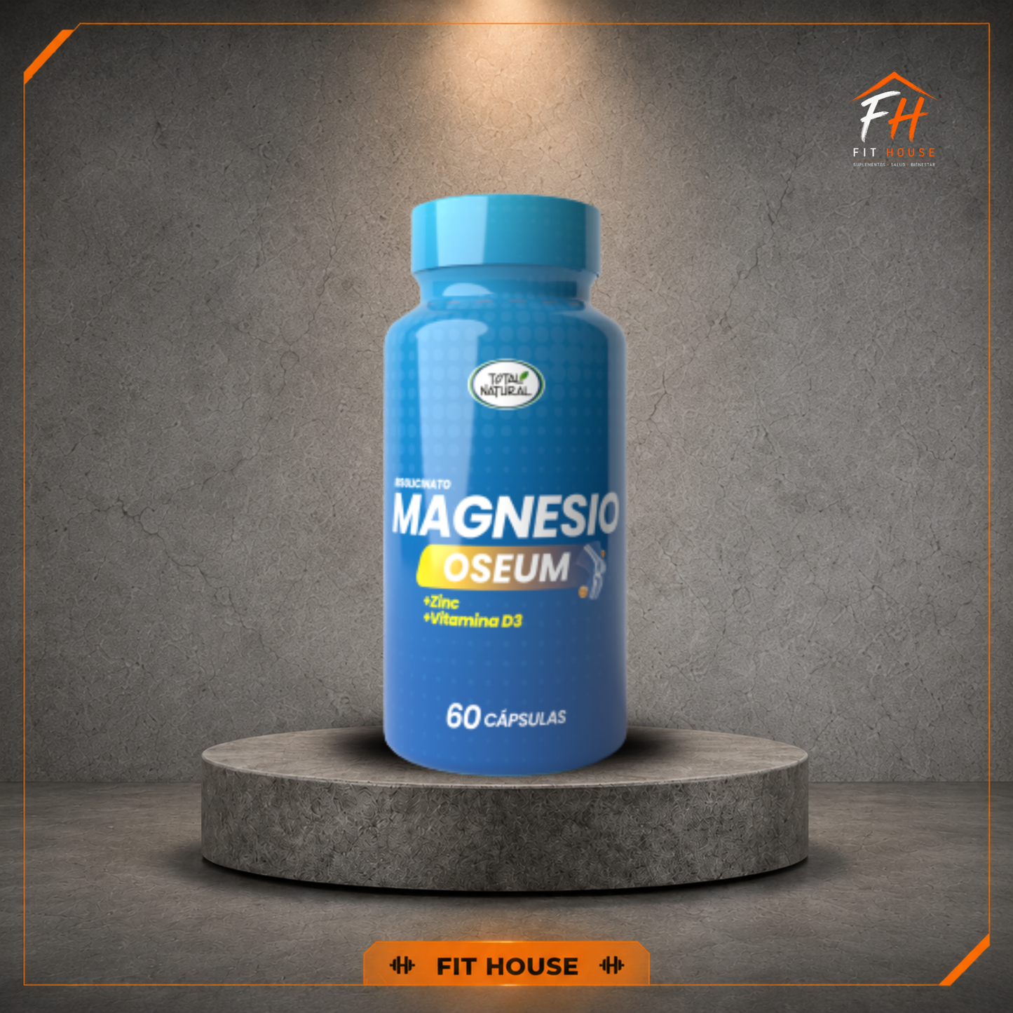 Magnesio Oseum 60 cápsulas, Total Natural