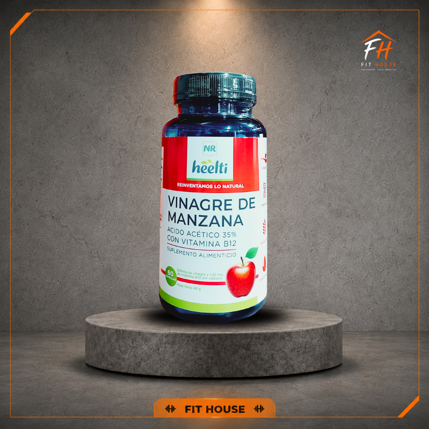 Vinagre de Manzana + B12 60 cápsulas - Heelti