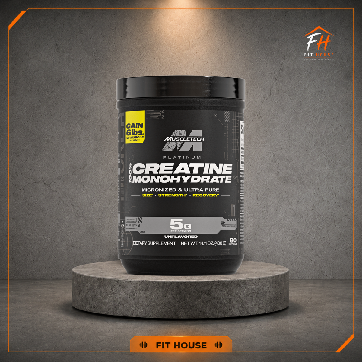 Creatina monohidratada Platinum 80 servidas, Muscletech