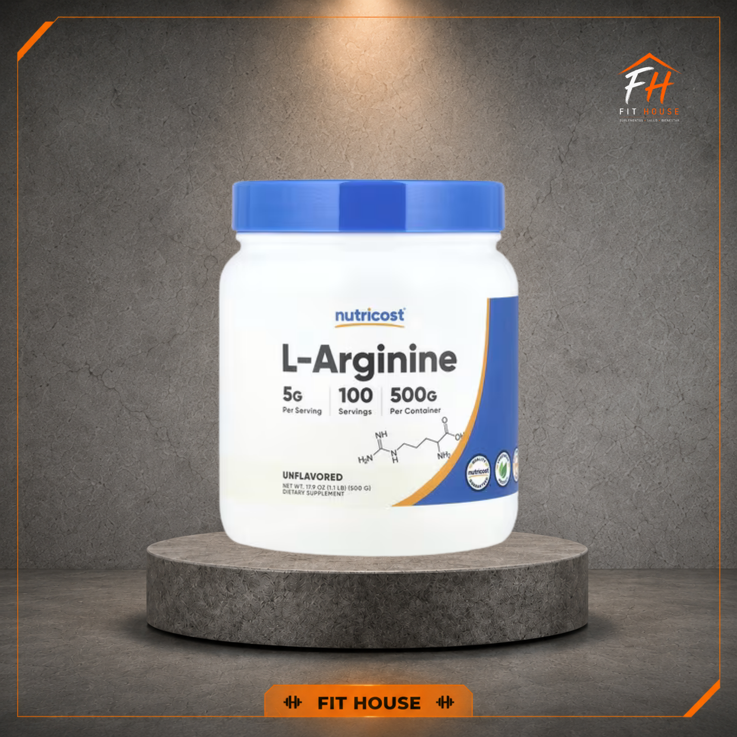 L-Arginina en polvo 100 servidas, Nutricost